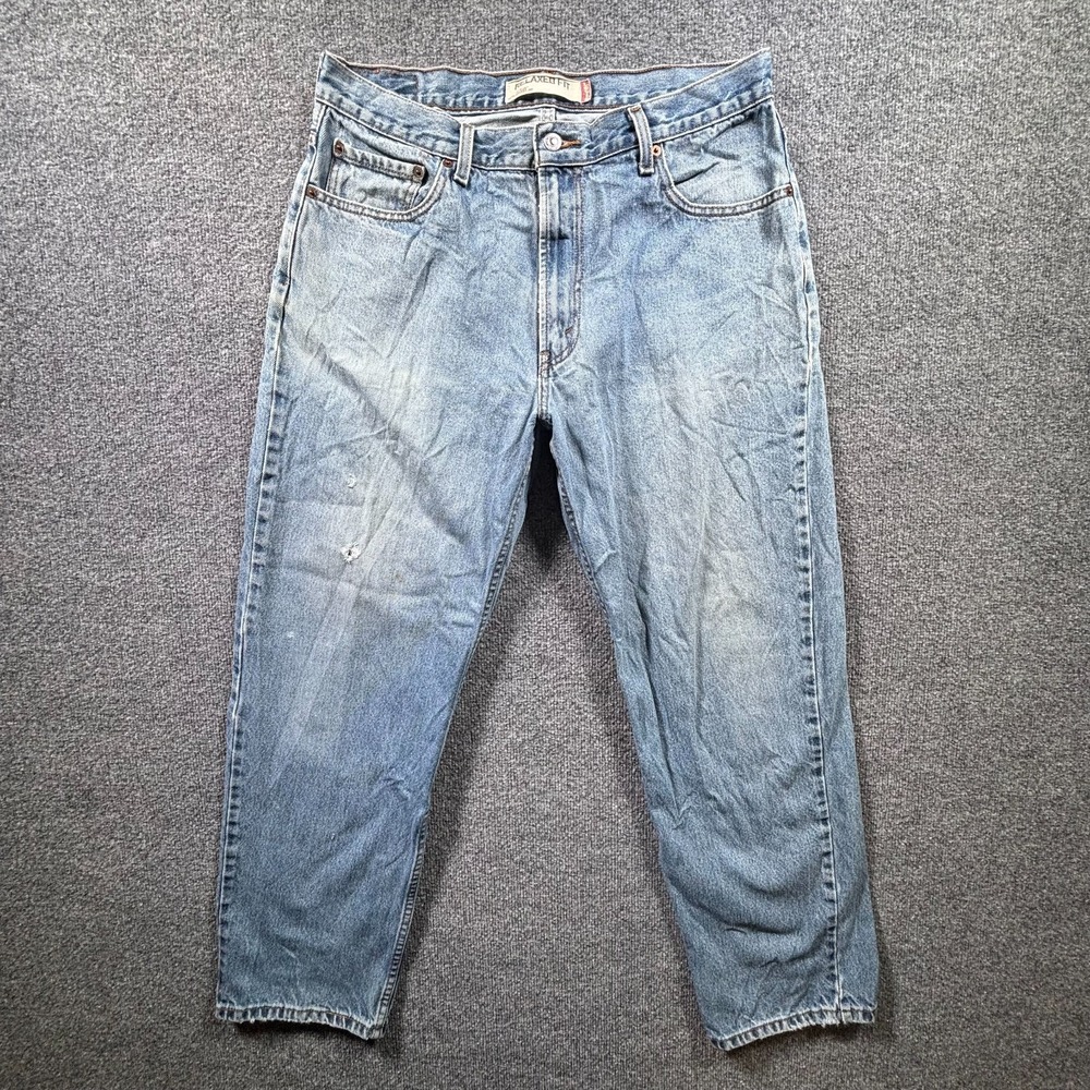 Levi's 550 Jeans Mens 36x32 Blue Denim Light Wash Relaxed Fit Tapered Leg Skater